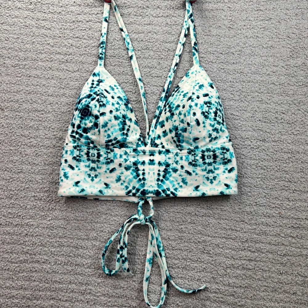 Hollister Bikini Top Tie Dye Blue Teal Large Boho Festival Beachy Y2K Aesthetic